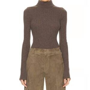NEW SPRWMN long sleeve mock neck top in truffle